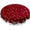Hixingo Tovaglie Rotonde Natalizie, Motivo Fiocco di Neve Tovaglia Natale Impermeabile Idrorepellente Antimacchia Copritavolo per Festa Cucina Pranzo Giardino (Pupazzo di Neve,Diametro 100cm)