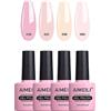 AIMEILI Kit Smalto Semipermanente Unghie Colori in Gel Lampada UV LED Soak Off per Manicure Colorati Gel Nail Polish Gift Set 4 x 10 ml - Set 17