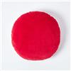HOMESCAPES Cuscino rotondo 40 cm in puro cotone morbido tinta unita rosso decorazione divano o poltrona