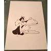 (PRL) SILVESTRO ANNA MARIA FALCETTI CHINA TAVOLA ORIGINALE ORIGINAL COMIC DIBUJO