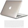 TECOOL Cover compatibile con vecchio MacBook Air 13 Pollici 2017-2010 (A1466 1369), Custodia Rigida Protettiva Sottile in Plastica Superficie Lucida e Copritastiera UE, Cristallo Grigio