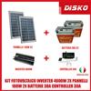 KIT FOTOVOLTAICO INVERTER 4000W 2X PANNELLI 100W 2X BATTERIE 38A CONTROLLER 30A