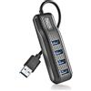 NGS Port 3.0 - Hub USB 3.0 Compatto a 4 Porte - Compatibile con USB1.1, USB2.0 e USB3.0