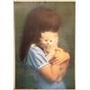 (PRL) 1988 RITRATTO BIMBA GATTO CAT GIRL PORTRAIT VINTAGE AFFICHE POSTER PRINT