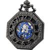 SEWOR ottagonale Old school Style Hollow numeri romani vento meccanico della mano orologio da tasca
