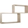 MODULARREDO | BIS RETTANGOLO BISLUNGO Set di 2 Mensole da Muro, Pensile Bagno, Mensola da Parete, Scaffale da Parete, Rovere Sagerau, 70x35 p20 cm e 60x30 p20 cm - Made in Italy