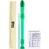 Mad About Rec03 Flauto Dolce Soprano con Custodia, Scovolino per Pulizia e Tabella per Diteggiatura, Verde