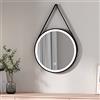 EMKE Specchio da Bagno con illuminazione, Specchio da Bagno LED Rotondo Ph50cm con Interruttore Touch Luce Bianca 6500K Telaio Nero