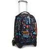 Seven Trolley Scuola Sganciabile Jack 2 Ruote, Nero, Personal Art, 3 in 1, Triplo Uso, Zaino con Carrello Sganciabile, Zaini e Trolley, Scuola, Bambine e Ragazze