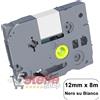 CASSETTA NASTRO LAMINATO COMPATIBILE BROTHER TZE-231 12mm x 8m NERO SU BIANCO PER ETICHETTATRICE P-TOUCH
