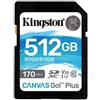 Kingston 512GB Scheda SD Kingston Technology Canvas Go! Plus Classe 10 UHS-I