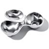 Alessi RA03 Babyboop Antipastiera a Tre Scomparti in Acciaio Inossidabile 18/10 Satinato con Bordo Lucido