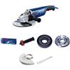 Bosch Professional Smerigliatrice angolare GWS 24-230 P, 2.400 W, incl. impugnatura agg. anti-vibrazioni, flangia di montaggio, dado di serraggio, cuffia prot, chiave a due perni, conf. cartone, Blu