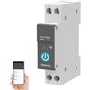 Dioche Interruttore su Guida DIN Interruttore Smart WIFI Telecomando per Telefono Cellulare Senza Fili 3 Modalità di Temporizzazione Funzione per Elettrodomestici Adatto per la Casa Intelligente(40A)