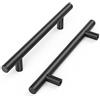 AOKITO 15 Pezzi Maniglie per Mobili da Cucina, Maniglie per Armadietti Spazzolati Vuoti, Maniglie in Acciaio Inox con Viti, Distanza Tra i Fori 128mm, per Armadietto Cassetto Armadio Porta (200mm, Nere)