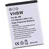 vhbw batteria compatibile con Nokia N80 Internet Edition, N90 smartphone cellulare telefono cellulari (600mAh, 3,7V, Li-Ion)