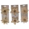 Mercury Set 2 Fiori Glitterati oro con Pinza Prezzo Caduno Indicare la Preferenza