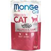 Monge Grill Grain Free Sterilised Cat bocconcini 85 gr - Vitello Cibo umido per gatti