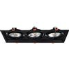 Faro da Incasso Orientabile Nero - 3 lampade AR111 Foro 460x160mm