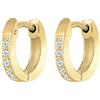 Elli PREMIUM - Orecchini a cerchio per donna, classici, oro giallo 375 Diamante (0.10 ct) taglio brillante bianco - 0311971814