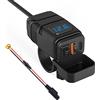 Kriogor QC3.0 USB C Presa per Auto, 12V/24V Carica Rapida con Interruttore Voltmetro LED per SUV Marine Motorcycle Camper (Blu: USB+Tipo C)