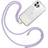 TBOC Cordino Catenella Laccio Strap Porta Cover [Lilla] con Toppa di Fissaggio [Bianco Ice] per Telefono Cellulare da Collo - Tracolla Catenina con cordini Accessori Telefoni Universale Laccetti