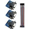 Aihasd 3PCS MAX3232 RS232 a Ttl Modulo Converter Porta seriale Connettore DB9 MAX232 with 4P Cable
