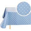 Home Direct Tovaglia in Tela Cerata plastificata Rettangolare 140 x 180cm Pois Piccolo Blu grigio