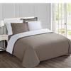 VISION Parure Copripiumino Reversibile 100% Cotone per Letto Matrimoniale - Beige Bianco | 1 Copripiumino (200×200 cm) + 2 Federe (65×65 cm) | 57 Fili/cm² | Morbido e Confortevole | Oeko-Tex