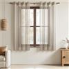 MRTREES Tende Finestre Voile Semi Trasparenti Beige 2 Pezzi con Occhielli 140x160 CM Tenda a Panello Tende Corte Leggere per Camera da Letto Cucina e Interni Moderne