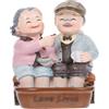 Homoyoyo Figurine di Coppia di Anziani in Resina Marito Figure Torta Topper Anziani Modello In Miniatura Il Nonno E Nonna Decorazione Torta Creativo Ornamento Casa Mini Ornamento