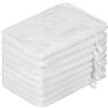 PHOGARY Confezione da 8 Guanti per il Bagno in Microfibra, Guanti per Viso Morbidi in Flanella, Panno da Bagno SPA, Guanti per Struccanti Riutilizzabili, 15x21 cm, Bianco