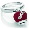Chantecler / Et Voilà / anello campanella double face / argento e smalto rosso perlato, con cornetti sul retro
