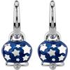 Chantecler / Et Voilà / orecchini campanella micro con stelline / argento e smalto blu perlato - 38078