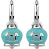 Chantecler / Et Voilà / orecchini campanella micro con cavallo a dondolo / argento e smalto azzurro perlato - 38083