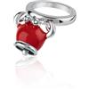 Chantecler / Et Voilà / anello granchio micro / argento, smalto rosso e diamanti neri - 39015