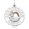 Chantecler / Logo / ciondolo piccolo gallo e arcobaleno / argento e smalti colorati - 40179