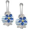 Chantecler / Non Ti Scordar di Me / orecchini campanella micro / argento, smalto bianco e turchese - 40738