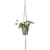 Artevasi Nodo Macrame, Corda di Cotone Macrame Plant Hanger per Casa, Appendiabiti per 1 vasi da fiori, Decorazione di interni ed esterni, Singolo Quadrato Bianco 100CM