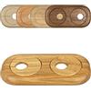 FUX Rosetta doppia per tubi di riscaldamento, distanza tubi variabile, vero legno: acero, faggio, rovere, noce, mogano, copertura, radiatore, 15mm, 19mm, 22mm, legno, parquet (15mm, rovere)