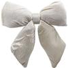 Generico Fiocco in velluto imbottito BIANCO decorazione Natalizia Puntale Albero di Natale fuori porta Coccarda Ghirlanda addobbo (60 cm)