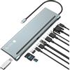 Techly Docking Station Techly USB-C 12-in-1 Hub VGA HDMI DP RJ45 con Lettore Micro SD/SDSD/SD