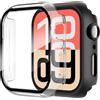 Diruite 2 Pezzi Cover per Apple Watch SE 3/2/1 /Series 6 5 4 40mm Vetro Temperato Pellicola Protettiva,PC Rigido Case Protettiva Ultrasottil Custodia,Nero&Trasparente,40mm