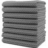 Polyte - panno in microfibra ultra premium a nido d'ape - per pulizia cucina e piatti - 8 pezzi (Grigio, 40x71 cm)