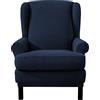 EBETA Jacquard Salvadivano Copripoltrona Trapuntato Adele, Copripoltrona con Orecchie Poltrona Protettiva Elasticizzato Antiscivolo (Blu scuro)