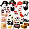 HOWAF 30pcs Accessori Pirati Photo Booth - Cappello Pirata, Benda Pirata, Foto Props per Festa Compleanno Pirati dei Caraibi