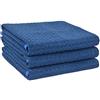 VIVOTE 3 Pacchi Asciugamani in microfibra Asciugamano in tessuto Waffle Straccio super assorbenti 40 cm X 56 cm Blu Navy