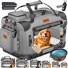 LOVPET® Trasportino per Cani e Gatti Pieghevole - Box incl. Borsa per Il Trasporto e Ciotola - Casetta per Il Trasporto di Animali Domestici, Grigio Chiaro, XXXL