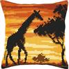 VERVACO Kit Cuscino Punto Croce Giraffa Set Ricamo Principianti Cuscini Gobelin Decorativi ca. 40 x 40 cm Accessori per Lavoretti Creativi DIY Casa Decor Hobby Adulti Cross Stitch