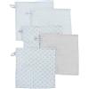 roba Set 5 Asciugamani Bio Lil Planet, Mussola di Cotone biologico, Certificato GOTS, 25 x 25 cm, Idrorepellente, Salviette Traspiranti e Lavabili, Materiali Sostenibili, Azzurro